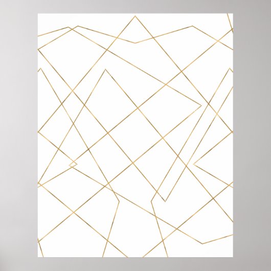 Moderne gouden geometrische lijnen Abstract ontwer Poster (Voorkant)
