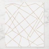 Moderne gouden geometrische lijnen Abstract ontwer Wijn Etiket (Enkel label)