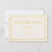 Moderne gouden geometrische Lijst bruiloft Bedankkaart (Voorkant)