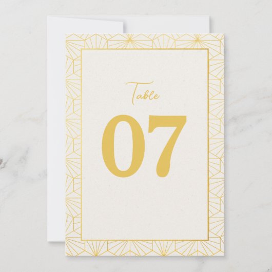 Moderne gouden geometrische lijst bruiloft tafel n (Voorkant)
