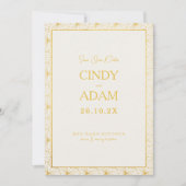 Moderne gouden geometrische lijst trouwdag save the date (Voorkant)