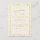 Moderne Gouden Geometrische Lijst Wedding Details Informatiekaartje (Voorkant)