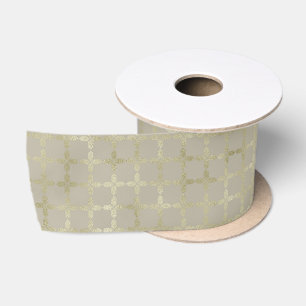 Moderne Gouden Geometrische Patroon Kerst Satijnen Lint