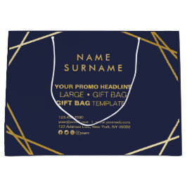 Moderne Gouden Geometrische Promotionele Marketing Groot Cadeauzakje