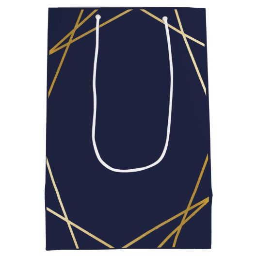 Moderne Gouden Geometrische Promotionele Marketing Medium Cadeauzakje (Achterkant)