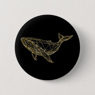 Moderne Gouden Geometrische Walvis Ronde Button 5,7 Cm