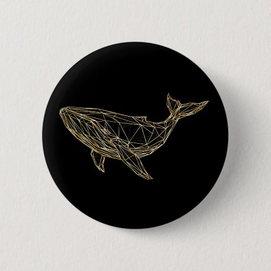 Moderne Gouden Geometrische Walvis Ronde Button 5,7 Cm (Voorkant)