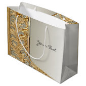 Moderne Gouden  Geschenktas Groot Cadeauzakje (Achterkant Gekanteld)