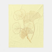 Moderne Gouden Gingko Bladeren Fleece Deken (Voorkant)