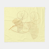 Moderne Gouden Gingko Bladeren Fleece Deken (Voorkant (Horizontaal))
