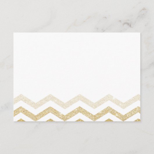 Moderne Gouden Glamour Chevron Informatie Kaart (Achterkant)
