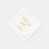 Moderne Gouden Glans & Proost 60ste Verjaardagsfee Servet (Hoek)