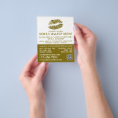 Moderne gouden glazen lips, scherp artistiek omker flyer (Hand)