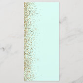 Moderne gouden glinster mintgroene trouw menu (Achterkant)
