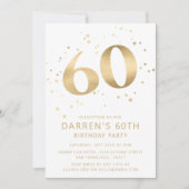 Moderne Gouden Glitter 60e Zestig Verjaardag Kaart (Voorkant)