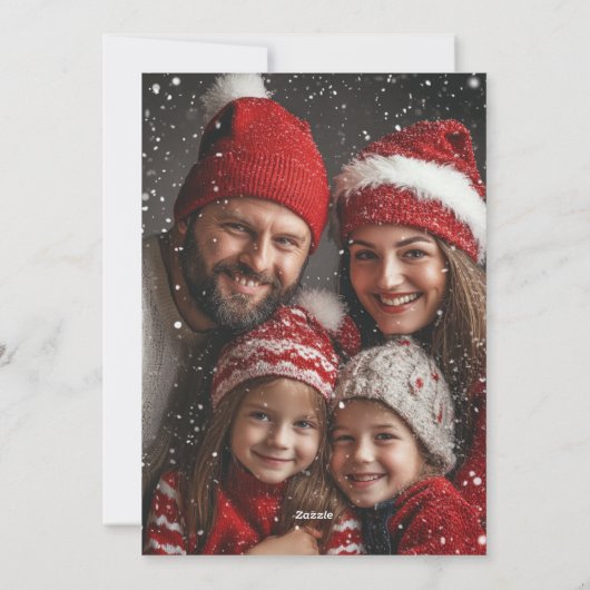 Moderne Gouden Glitter Bow Kerstboom Foto Feestdagenkaart (Achterkant)