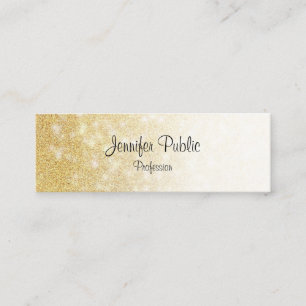 Moderne Gouden Glitter Calligrafie Schrift Elegant Mini Visitekaartje