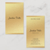 Moderne Gouden Glitter Chique Hand Script Professi Visitekaartje (Voorkant / Achterkant)