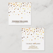 Moderne Gouden Glitter Confetti Faux Folie Vierkante Visitekaartje (Voorkant / Achterkant)