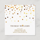 Moderne Gouden Glitter Confetti Faux Folie Vierkante Visitekaartje (Achterkant)