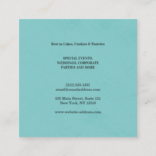 Moderne Gouden Glitter Drip Whisk Bakkerij Vierkante Visitekaartje (Achterkant)