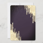 Moderne Gouden Glitter Drips 18de Bourgogne Verjaa Kaart (Achterkant)