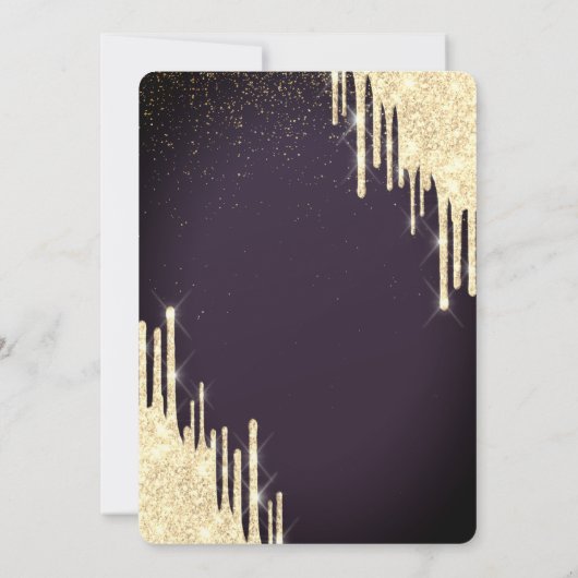 Moderne Gouden Glitter Drips 18de Bourgogne Verjaa Kaart (Achterkant)