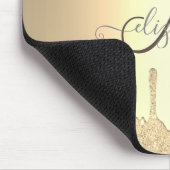 Moderne Gouden Glitter Druppels Gouden Monogram Muismat (Hoek)
