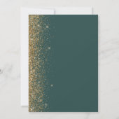 Moderne Gouden Glitter Edge Donkergroene bruiloft Kaart (Achterkant)