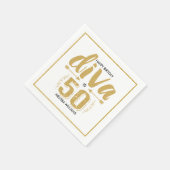 Moderne gouden glitter en witte diva is 50 gelukki servetten (Hoek)