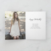 Moderne Gouden Glitter Foto Lief 16 Verjaardag Kaart (Binnen)