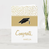 Moderne Gouden Glitter Gefeliciteerd Graduation Ca Kaart (Voorkant)