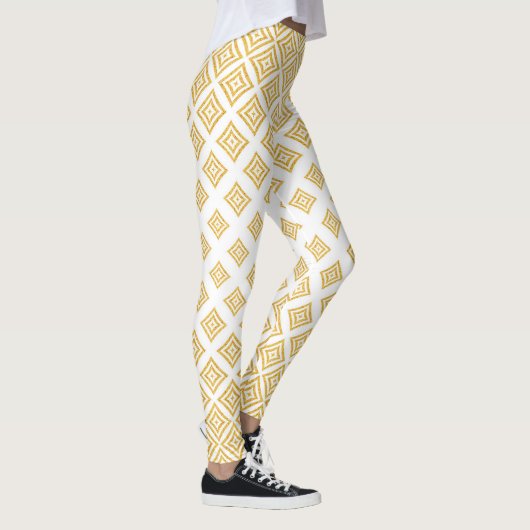Moderne gouden glitter geometrische vormen leggings (Rechts)