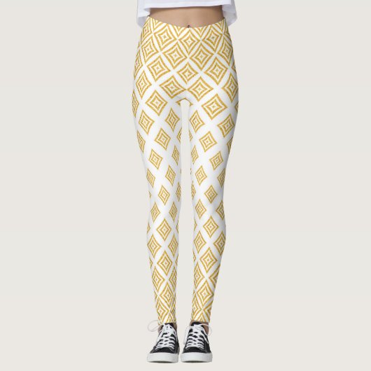 Moderne gouden glitter geometrische vormen leggings (Voorkant)
