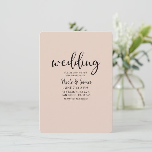 Moderne Gouden Glitter Glam ELKE KLEUR Bruiloft Kaart (Staand voorkant)