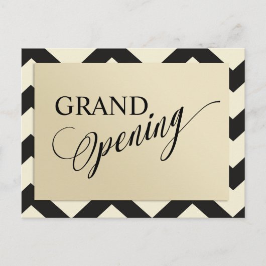 Moderne gouden Glitter Grote Opening Uitnodiging Briefkaart (Voorkant)