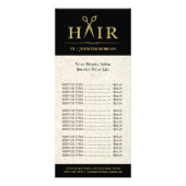 Moderne Gouden Glitter Hair Cut Salon prijslijst Reclamekaart (Voorkant)