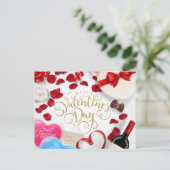 Moderne Gouden Glitter Happy Valentines Day Feestdagenkaart (Staand voorkant)