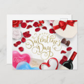 Moderne Gouden Glitter Happy Valentines Day Feestdagenkaart (Voorkant / Achterkant)