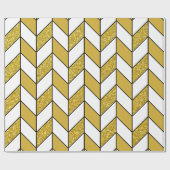 Moderne gouden glitter herringbone chevron cadeaupapier (Vlak)