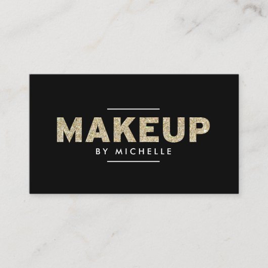 Moderne Gouden Glitter II make-up artist Visitekaartje (Voorkant)