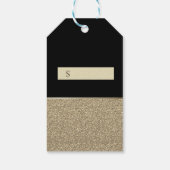 Moderne Gouden Glitter Jurk Prijskaartjes Cadeaulabel (Achterkant)