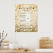 Moderne Gouden Glitter Licht Salon Prijsmenu Poster (Keuken)