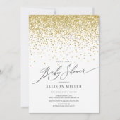 Moderne Gouden Glitter Neutrale Baby Shower Kaart (Voorkant)