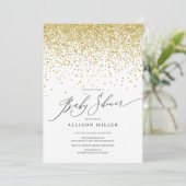 Moderne Gouden Glitter Neutrale Baby Shower Kaart (Staand voorkant)