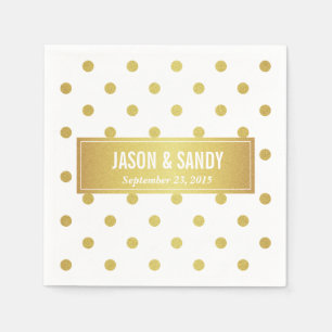Moderne Gouden Glitter Polka Dots Servet