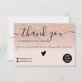 Moderne gouden glitter-roos, hartelijk dank bedankkaart (Voorkant)