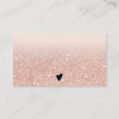 Moderne gouden glitter-roos, hartelijk dank visitekaartje (Achterkant)