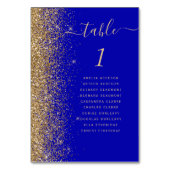 Moderne Gouden Glitter Royal Blue Wedding Kaart (Achterkant)