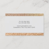 Moderne Gouden Glitter Roze Monogram Schoonheidssa Visitekaartje (Achterkant)